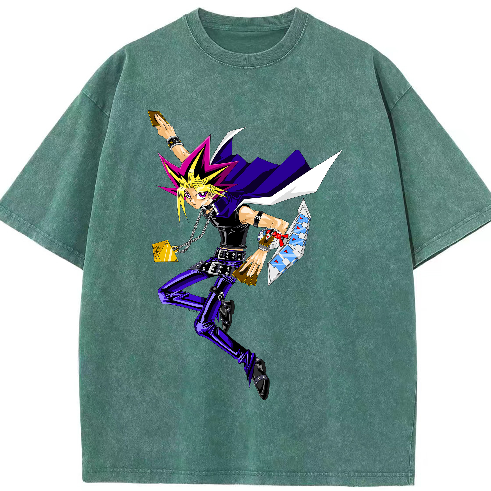 （画像用） 遊☆戯☆王 Yu-Gi-Oh! 綿100% ヴィンテージ風 半袖Tシャツ（フロントプリント）